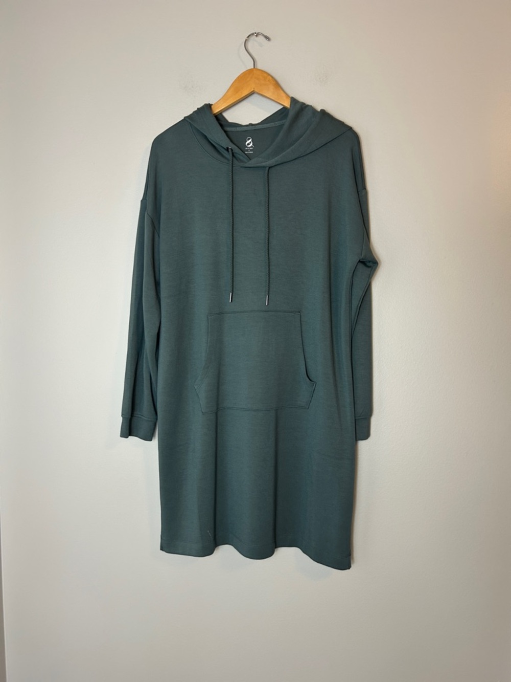 Loft Lou & Grey Oversized Hooded Sweatshirt Dress in Dusty Teal